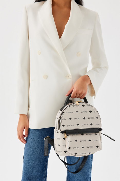 Lucky Bees Mochila Crema y Negro Lucky Bees Mochila Crema y Negro